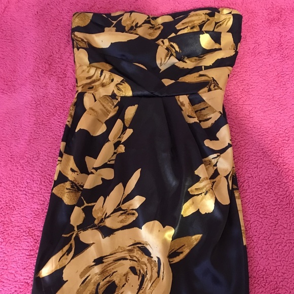 Dots Dresses & Skirts - Silk Black and Gold Dress